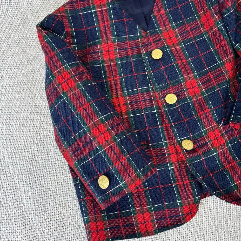 VINTAGE Lord and Taylor little‎ girls blazer, Tartan Plaid, size 2